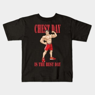 Bodybuilder sport man | Chest day is the best day Kids T-Shirt